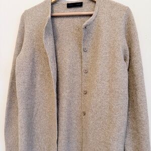 Zara Women’s Buttoned Knit Rounded Hem Cardigan Beige Size Size S